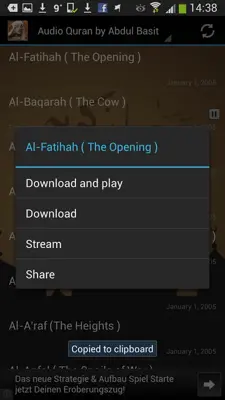 Audio Quran by Abdul Basit android App screenshot 4